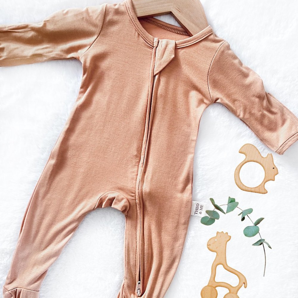 NEW | Baby Bamboo Infant Sleeper Bodysuit | Rust